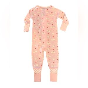 Magnetic Me Girls' Pink Swan Print Footed One-Piece Pajamas 9-12 months